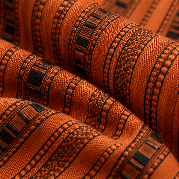 D.001 —Burnt Orange  Ottoman Stripe
